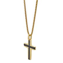 Men's Stainless Steel Layered Cross Pendant with Chain Necklace