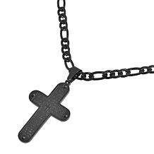 Men's Stainless Steel Lord's Prayer Cross Pendant with Chain