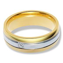 Men's Two-Tone Stainless Steel CZ Band Ring