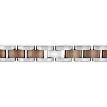 Men's Two-Tone Stainless Steel Diamond Accent ID Bracelet