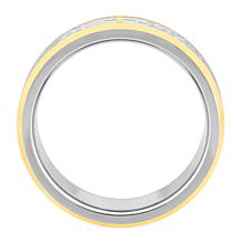 Men's Two-Tone Stainless Steel Lord's Prayer 8mm Band Ring