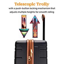 Miami CarryOn Brickell 3 Piece Expandable Retro Spinner Luggage Set