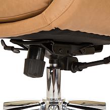 Mid-Century Modern Air Leatherette Adjustable Swivel High Back Chair