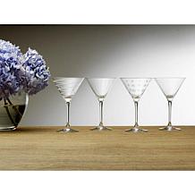 Mikasa Cheers Set of 4 Etched-Crystal Martini Glasses