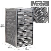 Mind Reader 10-Drawer Mesh Metal Storage Cabinet