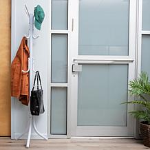 Mind Reader 11-Hook Standing Metal Coat Rack and Hat Hanger