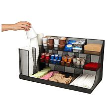 Mind Reader 14-Compartment 3-Tier Large Breakroom Organizer Black Mesh