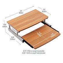 Mind Reader 2-Tier Bamboo Monitor Stand Riser w/ Sliding Drawer, Brown