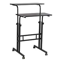 Mind Reader 2-Tier Extra Large Mobile Sitting/Standing Desk