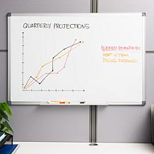 Mind Reader 24x36 Wall Mount Dry Erase Board with Marker Tray, White