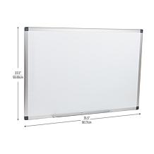 Mind Reader 24x36 Wall Mount Dry Erase Board with Marker Tray, White