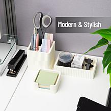 Mind Reader 3 Piece Cement Desk Organizer Set