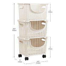 Mind Reader 3-Tier Stackable Rolling Storage Bins Set
