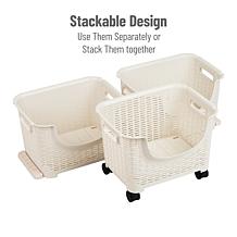 Mind Reader 3-Tier Stackable Rolling Storage Bins Set