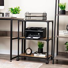 Mind Reader 3-Tier Wood & Metal All-Purpose Utility Cart - Black/Brown
