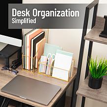Mind Reader 4-Compartment Glass Desktop Organizer