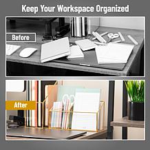 Mind Reader 4-Compartment Glass Desktop Organizer