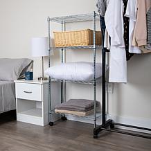 Mind Reader 4-Tier Heavy-Duty Adjustable Metal Storage Rack w/Wheels