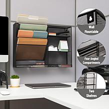 Mind Reader 4 Tier Wall Mount Vertical File Storage and Shelves