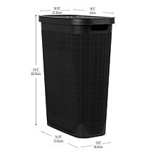 Mind Reader 40L Laundry Hamper with Lid Linen Design Black