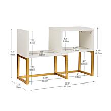 Mind Reader 5 Compartment Desktop Bookshelf Organizer White