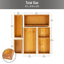 Mind Reader 5-Piece Bamboo Drawer Organizer Set Brown