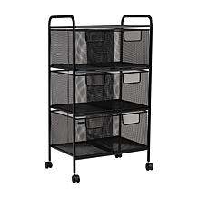 Mind Reader 6-Drawer Rolling Mesh Office Cart