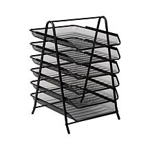 Mind Reader 6-Tier Paper Tray Desktop Organizer File Storage Metal
