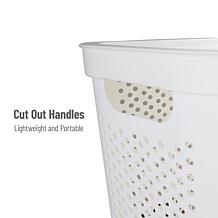 Mind Reader 60-Liter Lightweight Plastic Laundry Hamper - White