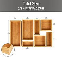 Mind Reader 7 Piece Bamboo Drawer Organizer Set