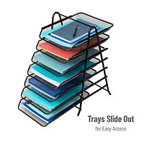 Mind Reader 7-Tier Paper Tray Desktop Organizer File Storage Metal
