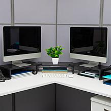 Mind Reader Adjustable 2-Tier Dual Monitor Riser, Black