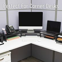 Mind Reader Adjustable 2-Tier Dual Monitor Riser, Black