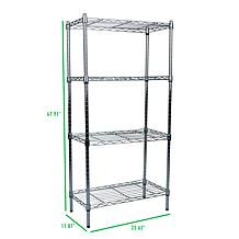 Mind Reader Adjustable 4-Tier Industrial Shelving Storage Rack, Silver