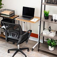 Mind Reader Adjustable Height Rolling Laptop Table - White