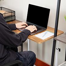 Mind Reader Adjustable Height Rolling Laptop Table - White