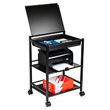 Mind Reader Cart with Covered Compartment Office Organizer Metal