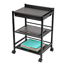 Mind Reader Cart with Covered Compartment Office Organizer Metal