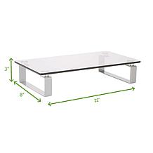 Mind Reader Clear Glass Desktop Monitor Stand Riser