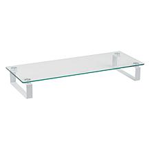 Mind Reader Clear Glass Desktop Monitor Stand Riser