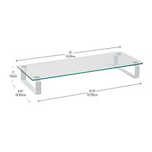 Mind Reader Clear Glass Desktop Monitor Stand Riser