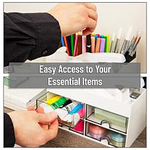 Mind Reader Craft Supply Organizer with Top Tray and 4 Drawers