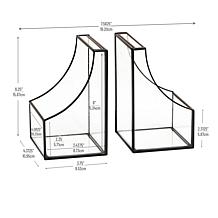 Mind Reader Decorative Bookends Books Magazines Metal Set of 2 Black