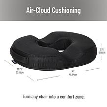 Mind Reader Donut Pillow Seat Cushion with Air Cloud Technology Black