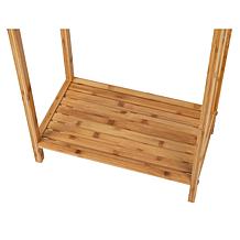 Mind Reader Freestanding 3-Tier Bamboo Towel Rack with Shelf, Brown