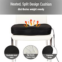 Mind Reader Heated Memory Foam Seat Cushion with 4 Heat Settings