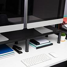 Mind Reader Large Adjustable Dual Monitor Stand Black