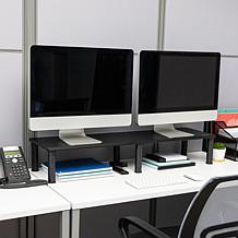 Mind Reader Large Adjustable Dual Monitor Stand Black