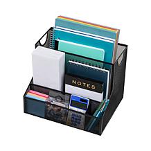 Mind Reader Large Metal File Organizer Storage Basket, Black