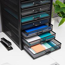 Mind Reader Mesh 10-Compartment Desk Organizer, Black